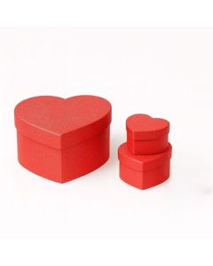 Red, Heart Shape Top Bottom Rigid Box, 9in x 9in x 4in