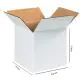 White, 03ply, Cube, Corrugated, Multipurpose, Boxes, 8in x 8in x 8in, Pack of 100