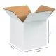 Unprinted, White, 03ply, Universal, Corrugated, Multipurpose, Boxes, 8in x 8in x 8in, Pack of 500