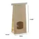 Brown, Gusset, With Window, Grocery, Bags, 10in x 4.5in x 3in, Pack of 100