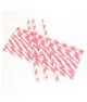 Disposable, Pink, Stripes, Paper, Straws, 240mm x 06mm, Pack of 50