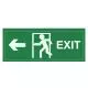 Fire Exit, Printed, With left arrow, Stickers, 12in x 6in, Pack of 1
