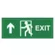 Fire Exit, Printed, With Up arrow, Stickers, 12in x 6in, Pack of 1